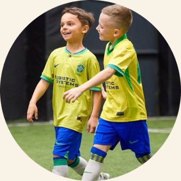 Young footballers at a session in the academy